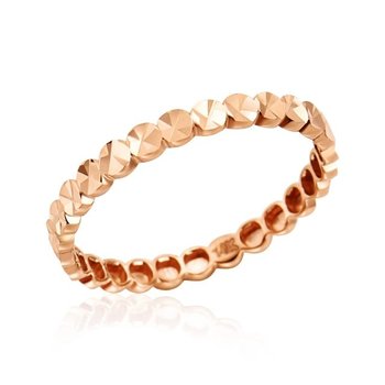 [비앤비골드] 18K 루나 컷팅 버블볼 올밴드 반지 LOR42112