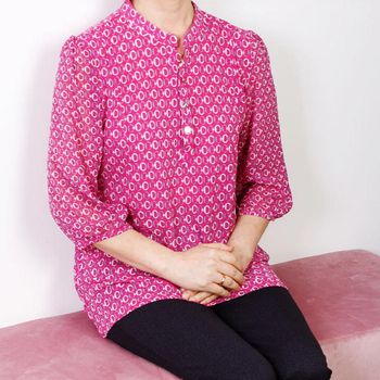 쉬폰 차이나카라 블라우스 칠부 무료반품