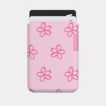 아트박스/더나인몰 pink line flower pattern [맥세이프 카드슬롯]