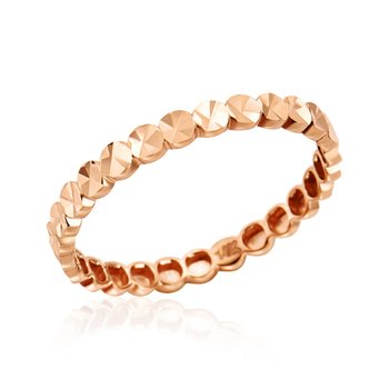 [비앤비골드] 18K 루나 컷팅 버블볼 올밴드 반지 LOR42112