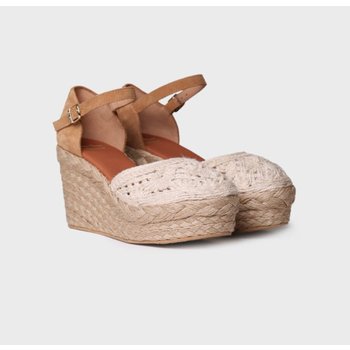 [해외] [TONIPONS - REBECA] 토니폰즈 에스파듀 크로셰 웨지 힐 스트랩 샌들 에크루