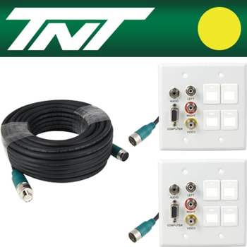 강자 164NOX56 TNT RGB+스테레오 or 3RCA+4듈 월 플레이트 분리형(배관용) 케이블 40m NM-TNTA40