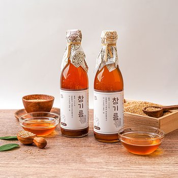 푸드맛남 순수 통참깨 저온압착 참기름 180ml x 2병
