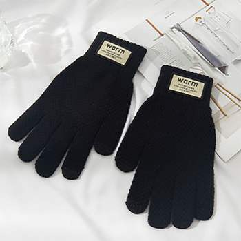 남성 372BOZ04 겨울 필수 패치 포인트 스마트 터치 블랙 장갑