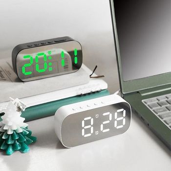 롤링팝 미러클락 LED탁상시계 듀얼알람 무소음 온도 습도