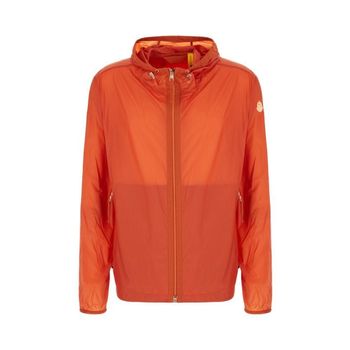 몽클레르 길가 팜 디자인 후드 윈드브레이커 레드 145561831