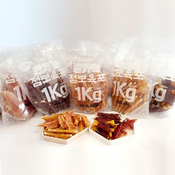 펫블리스 WMBJ0208 강아지간식 육포 대용량 사사미 실중량 1kg