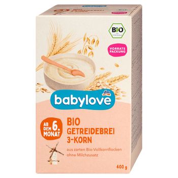 [해외] dm 베이비러브 babylove 3가지곡물 시리얼 이유식 400g (6개월)