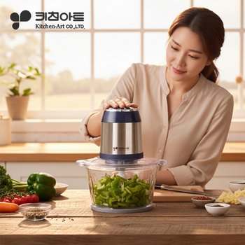 키친아트 2L 스텐+유리볼 대용량 멀티&마늘 다지기 전동쵸퍼 KM-N14FM / 마늘박피기 탈피기