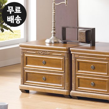 미 엔틱 브라운 2단 협탁 서랍장 침대옆 수납장 고급 소파 테이블 사이드(600)