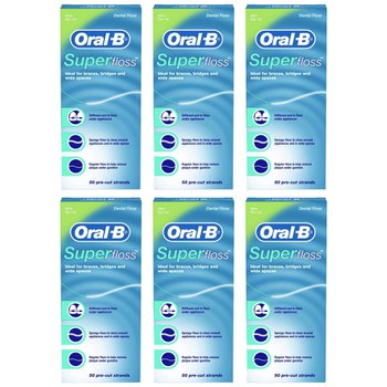 [해외] Oral B 오랄비 슈퍼 플로스 민트 치실 50개입 6개