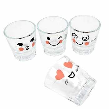 귀여운 유리 소주잔4p 유리컵 소주잔주문제작 술잔 소주잔 예쁜소주잔 참이슬소주