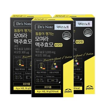 팔레오 닥터스노트 모여라 맥주효모 비오틴 (4g x 14포) x 3개