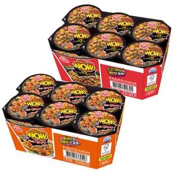 오뚜기 WOW 새우진짬뽕 컵 80g 6입 + 고기열라면 컵 80g 6입[35959968]
