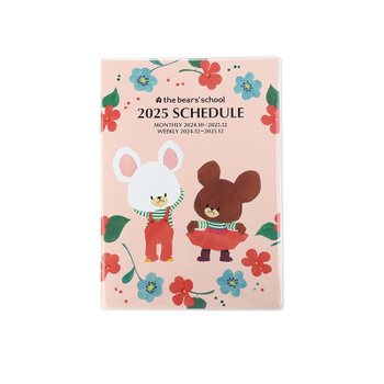 [해외] 스퀘어 곰의 굉장히 수첩 2025년 B6 주간 블록 핑크 34KD-6P 2024년