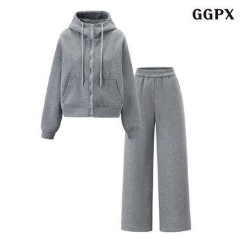 후드 기모 집업 자켓 밴딩 롱 팬츠 셋업 (GPDOW019D)
