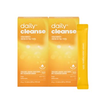 데일리 클렌즈 레몬즙 유기농 100% 2박스(총28포) / NFC착즙 레몬수