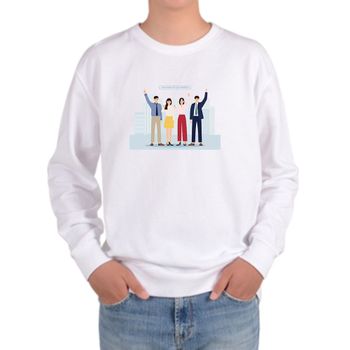 디지털프린팅 맨투맨 사무실직원 오피스직원 근로자 팀워크 파이팅