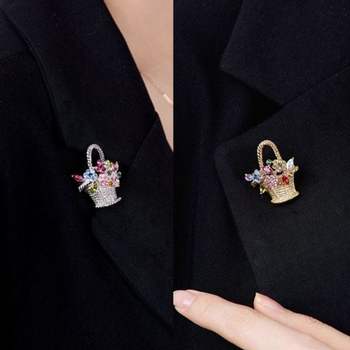 시후주얼리 UM27MG48 화이트 골드 CY014C 크리스탈 꽃바구니 브