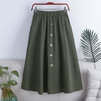 A라인 GTFO0002 플레어 롱 밴딩 스커트 여성 샤스커트 롱 치마