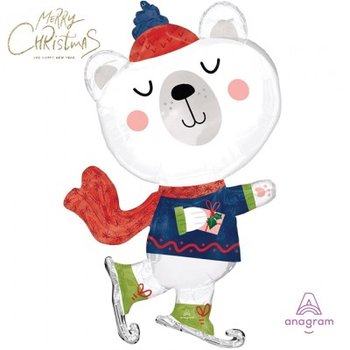 Anagram 은박풍선 크리스마스 캐빈코어 스케이팅 베어 어린이집