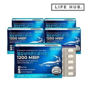 라이프허브 철갑상어 콘드로이친 1200 MBP 5박스(1,200mg x 150정) 5개월분 (S50817095)
