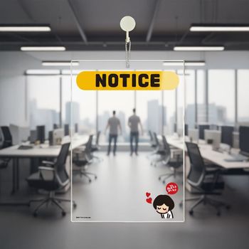 아크릴 메모보드 벽걸이형 안내판 투명 알림판 21x30cm 사무실 소식판