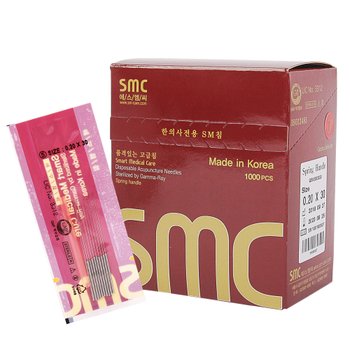 국산한방침 SMC침 0.25x40mm 1Box(1000pcs) 멸균침 FDA CE ISO인증 일회용침