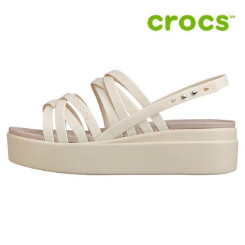 크록스 웨지 샌들 /V1- 206751-2Y2 / 브루클린 스트래피 로우 웨지 우먼 본 베이