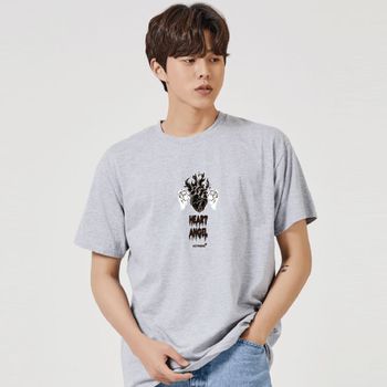 남자셔츠티 키밍 HEART ANGEL 심장 그래픽 캐쥬얼 반팔티