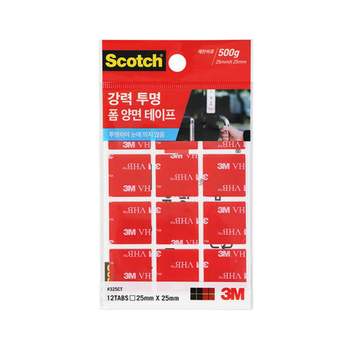 사각 IWA745Y8 폼 25x25mm 투명 양면테이프 325CT 강력 3M