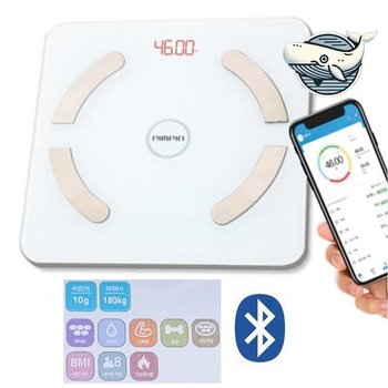 디지털 블루투스 체중계 강화유리 체지방측정 비만지수 근육량 몸무게 자동전원 모바일연동