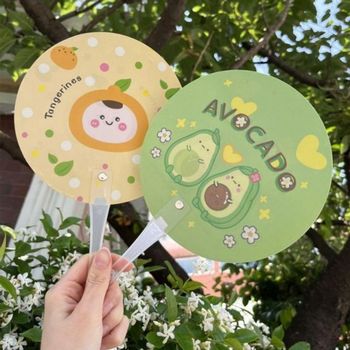 부채 인기 캐릭터 손잡이 여름 감성 과일 손부채 판촉