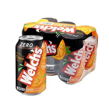 [농심] 웰치스 웰치 제로 칼로리 오렌지맛 355ml x 6캔