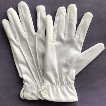 다목적 행사용 흰색 단추형 예식 기사용 속장갑 5켤레