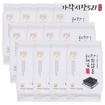 가락시장521 엄마애바다 짜지않은 도시락김 4g x 12봉 재래김 간편포장 대천김