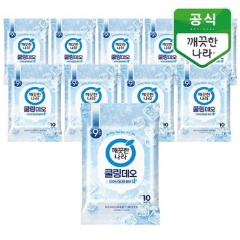페퍼민트 쿨링 데오티슈 휴대 10매 10팩