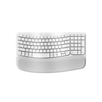 로지텍코리아 WAVE Keys 인체공학 무선 키보드 오프화이트