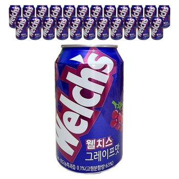 [룽스_6902]콜라 웰치스 포도 355ml 24캔 탄산 사이다 (52505096)