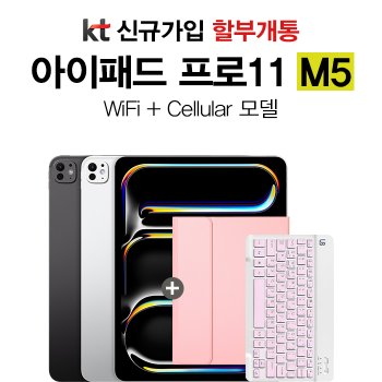 KT 아이패드 프로 11인치 M5 2025년 신형 셀룰러 모델 신규가입 24개월 할부 즉시개통
