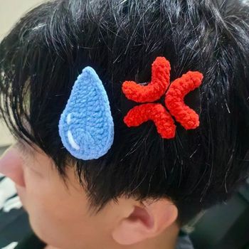 빠직 빡침 머리핀 예쁜 헤어핀 땀방울 삐질 집게핀 머리핀 헤어 액세서리 미니 머리 집게삔