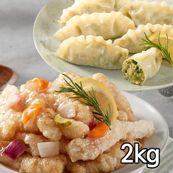 파르팜 레몬 모찌 탕수육과 비건만두 세트(총2kg /전용소스 200g 증정)