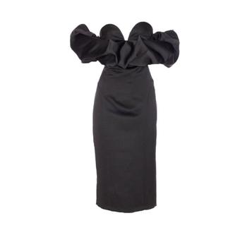 Elisabetta Franchi 오프 숄더 미디 드레스 AB71456E2 110 TP947438330