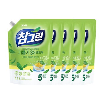 레몬녹차 기름기뽀드득 1.2L 리필 x 5개