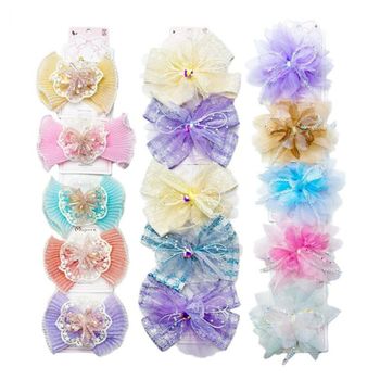 SS시즌 봄 아동 여아 축제 학예회 공주 벚꽃 리본 러블리 집게핀 낱개 랜덤 집게머리핀