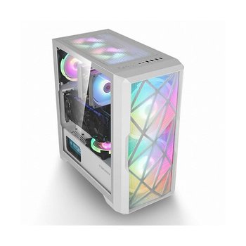 앱코 SUITMASTER 760S 어트랙션 강화유리 스펙트럼 Duplex 미들타워 케이스 화이트