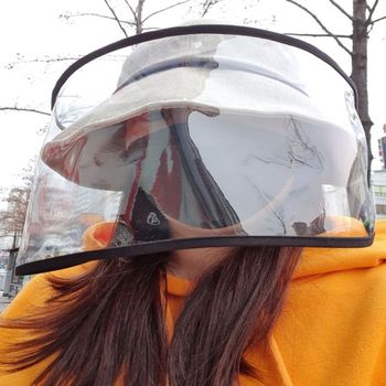 패션모자 안면보호마스크 바이러스예방모자 바이러스차단비닐 학생모자