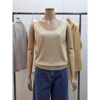 BCBG&올앤선드리 세이브존02 글로우 펄 슬리브리스 니트  A6M5K320 (S50361497)