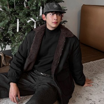 클라쓰업 / 라덴 남자 루즈 오버핏 브라운 양털안감 도톰 양털 자켓