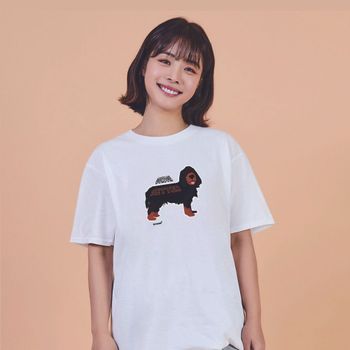 키밍 고든 세터 강아지 그래픽 캐쥬얼 반팔티 레이어드티셔츠